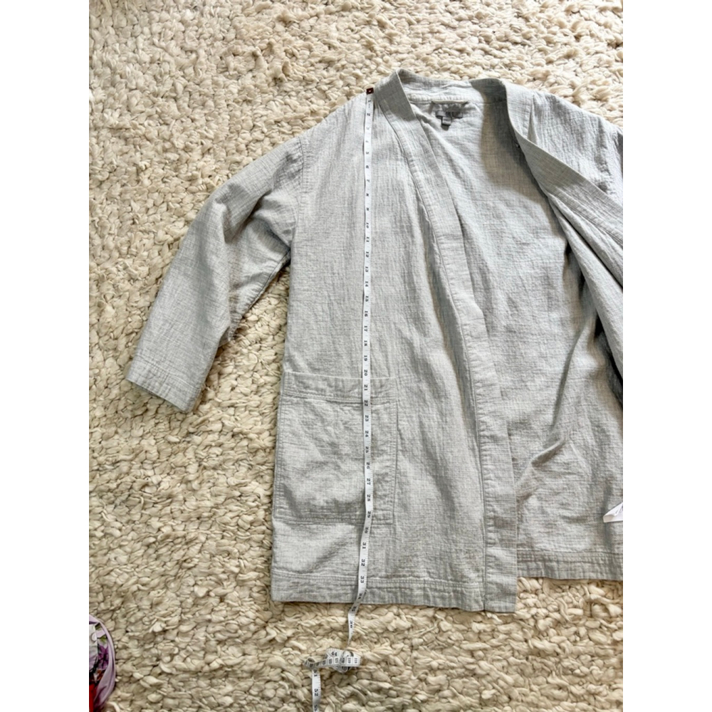 Women's COS Grey Cotton Boxy Robe Size L 100% Cotton - Picture 7 of 14